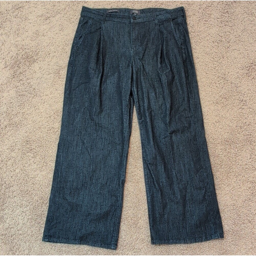NYDJ Dark Blue Wide-Leg Women's Jeans - Stretch, Pockets size 12